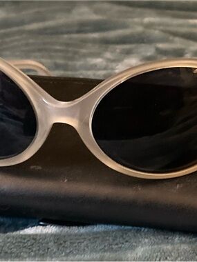 Dkny Translucent Clear Frame Black Lens Women's Sunglasses